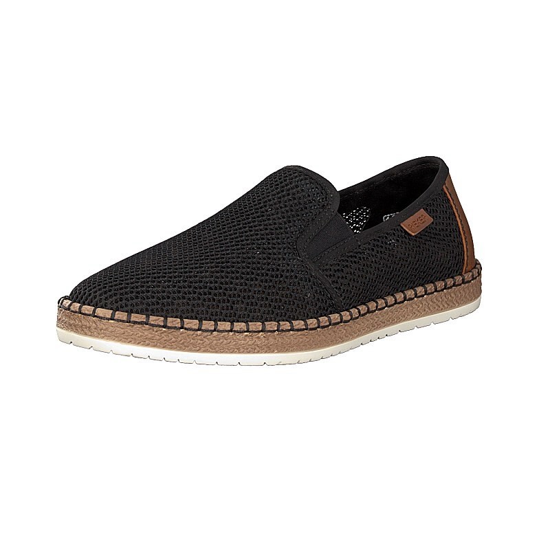 Slip On Panske - Rieker B5276-00 Čierne Topánky